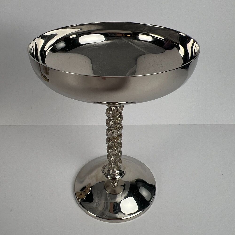 Vtg Roma SL Madrid Spain EP SS Silver Plate Champagne Coupe Set 6 Grape Stem - Picture 6 of 15